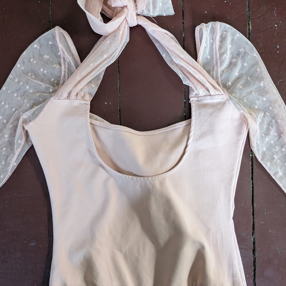 NWOT Free People Intimately Tongue Tied Bodysuit Long sleeve Blush Rose Pink S - Picture 7 of 14